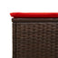 liggestol med bord og hynde brun polyrattan