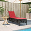 liggestol med hynde brun polyrattan