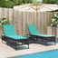liggestole 2 stk. med bord sort polyrattan