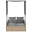 solseng med tag og gardiner polyrattan beige