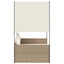 solseng med tag og gardiner polyrattan beige