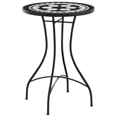 bistrobord med mosaikdesign Ø50x70 cm keramisk sort og hvid
