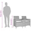 2-personers sofa med bord og hynder polyrattan sort