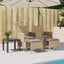 2-personers havesofa med bord og skamler polyrattan beige