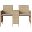 2-personers havesofa med bord og skamler polyrattan beige