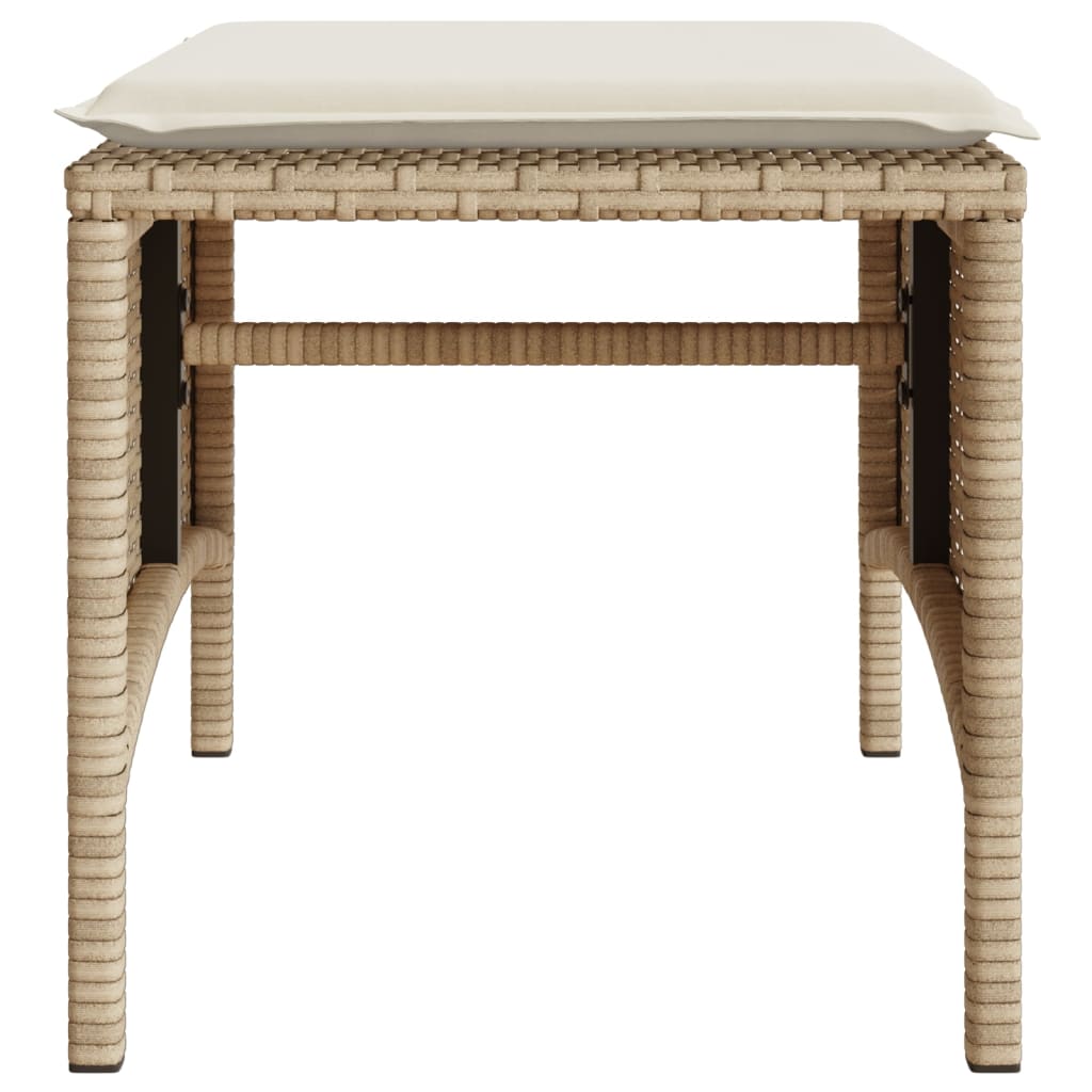 2-personers havesofa med bord og skamler polyrattan beige
