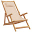 strandstol foldbar massivt eukalyptustræ og stof beige
