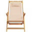 strandstol foldbar massivt eukalyptustræ og stof beige