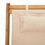 strandstol foldbar massivt eukalyptustræ og stof beige