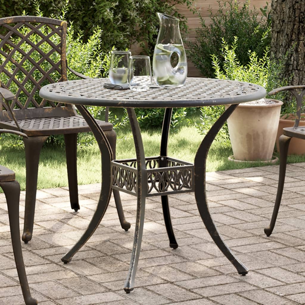 havebord Ø90x75 cm støbt aluminium bronzefarvet billede