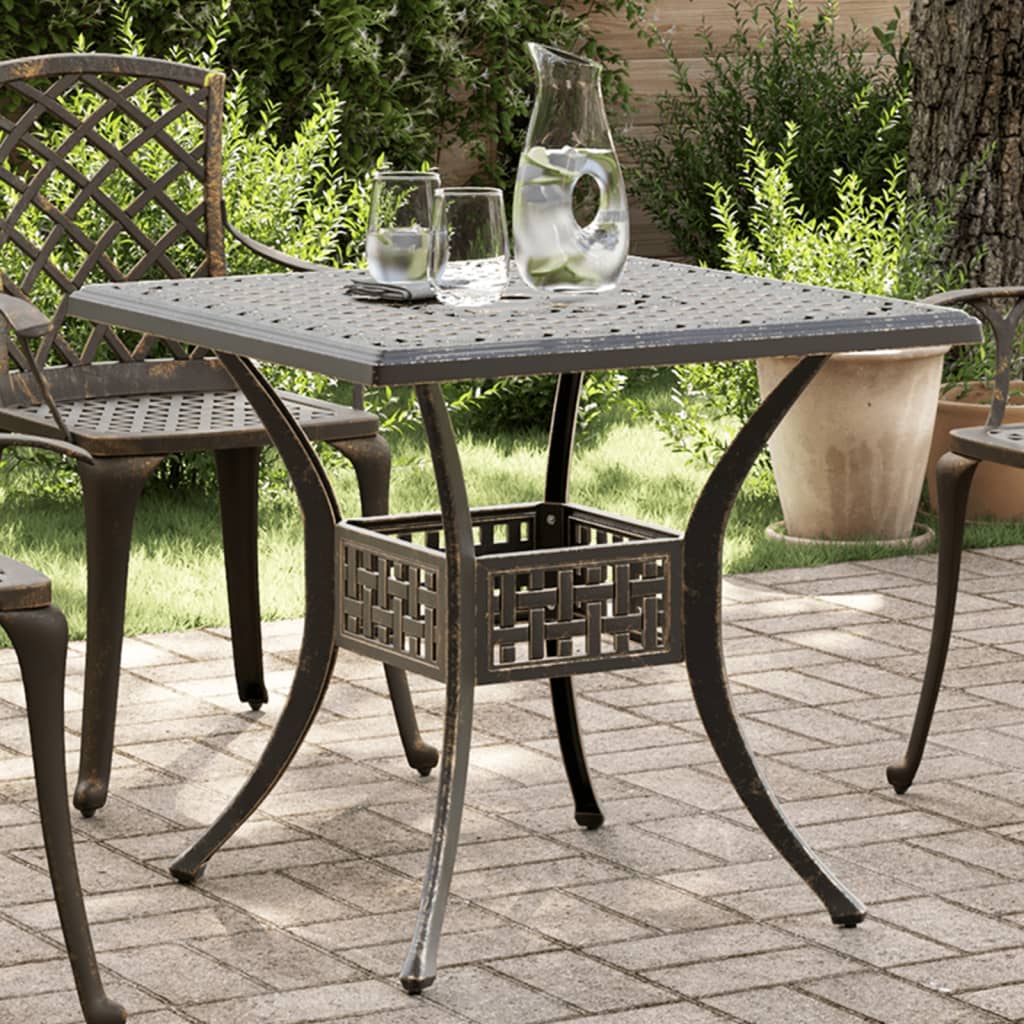 havebord 80x80x75 cm støbt aluminium bronzefarvet billede