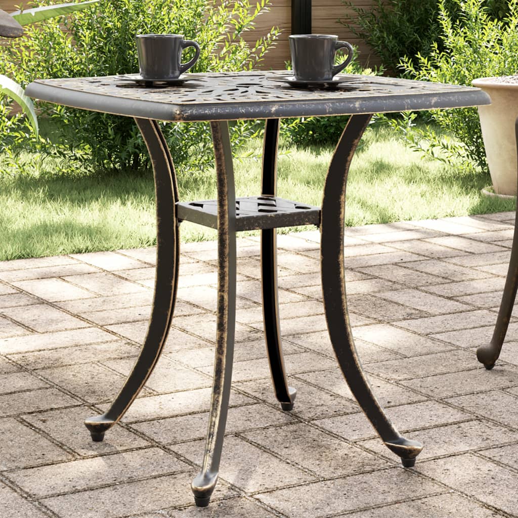 havebord 53x53x53 cm støbt aluminium bronzefarvet billede