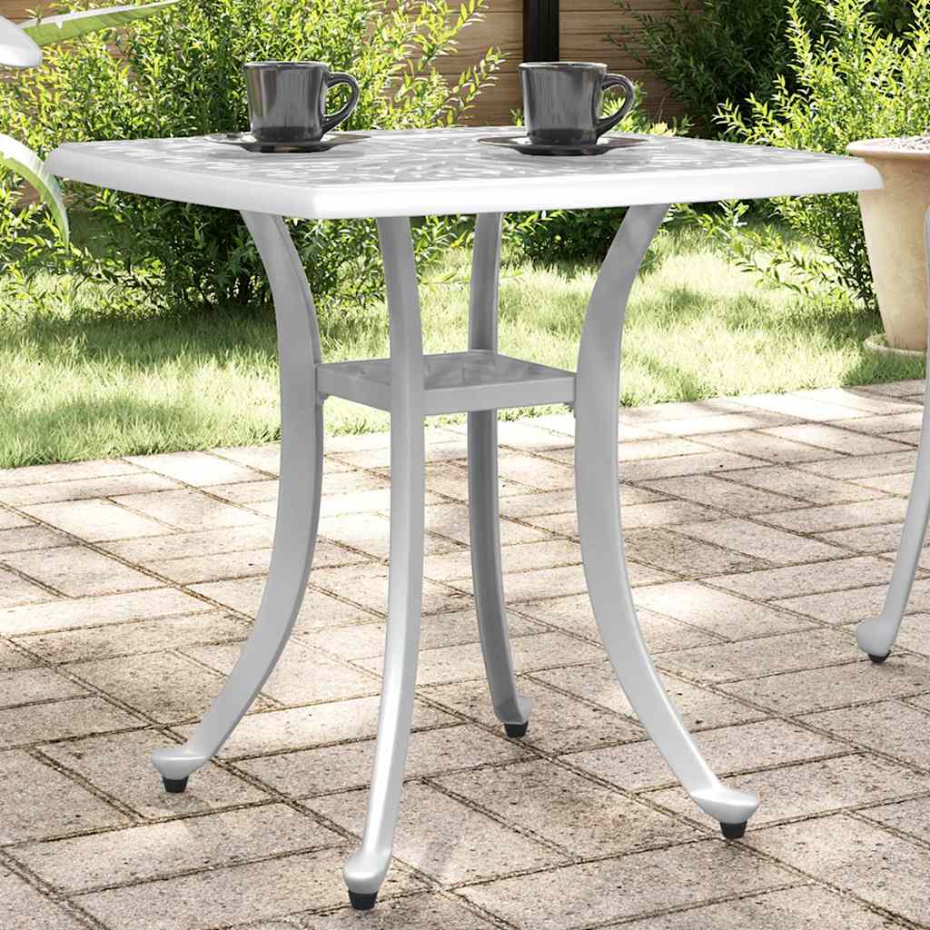 havebord 53x53x53 cm støbt aluminium hvid billede