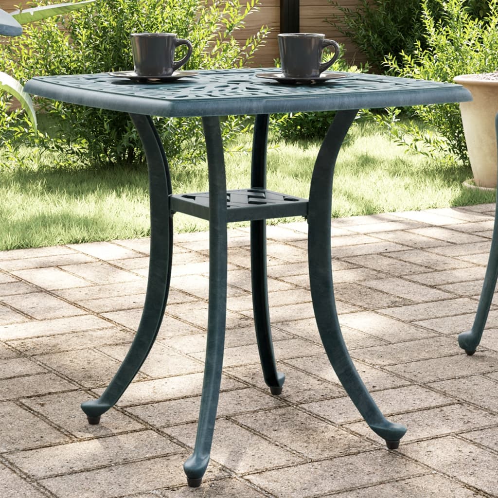 havebord 53x53x53 cm støbt aluminium grøn billede
