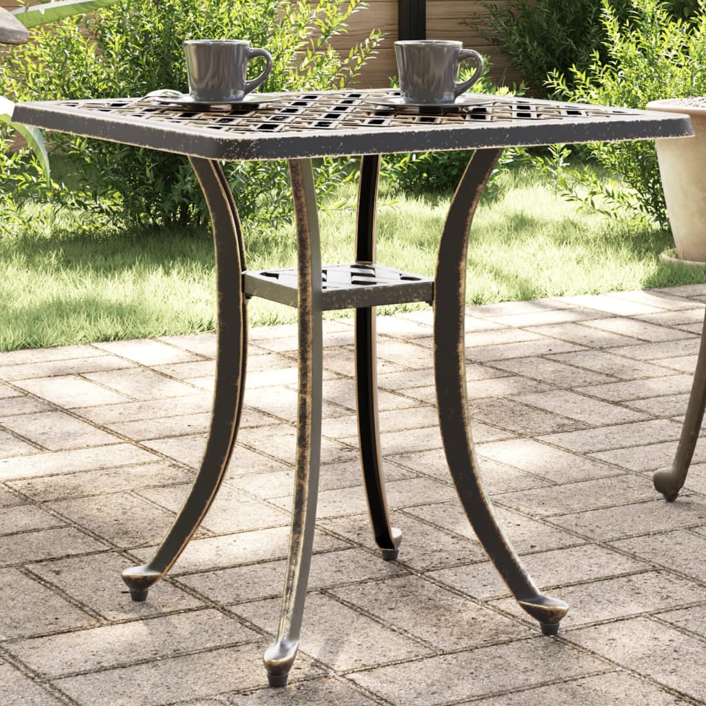 havebord 53x53x53 cm støbt aluminium bronzefarvet billede