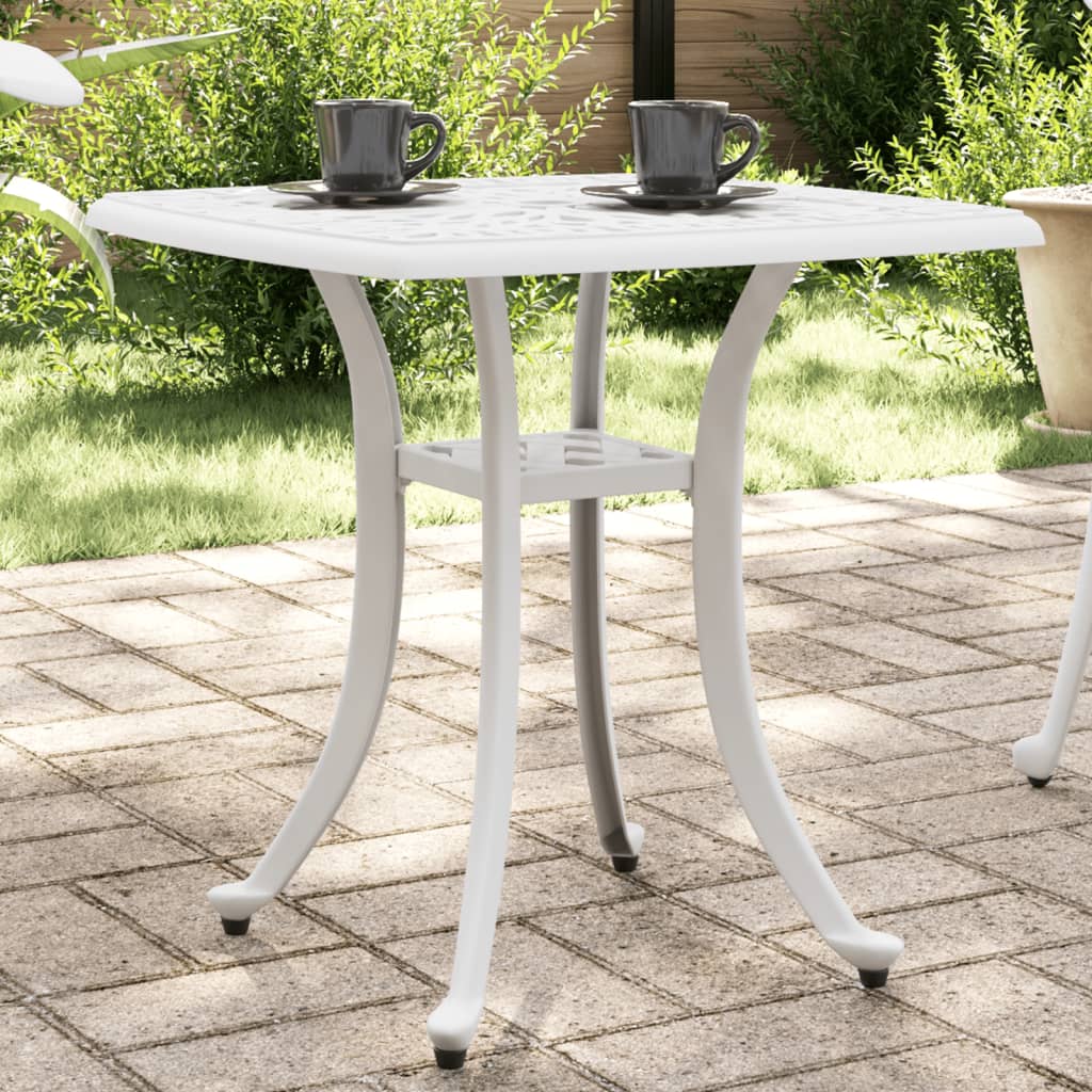 havebord 53x53x53 cm støbt aluminium hvid billede