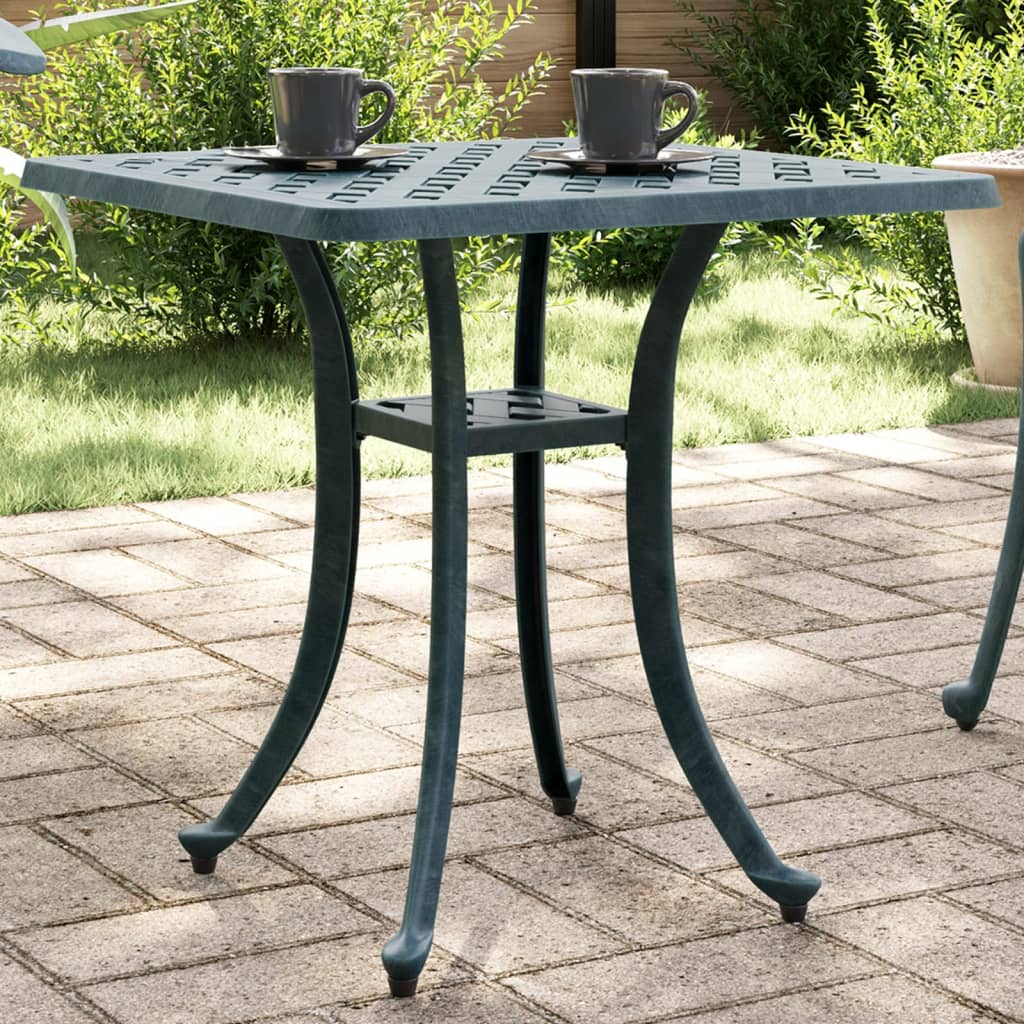 havebord 53x53x53 cm støbt aluminium grøn billede