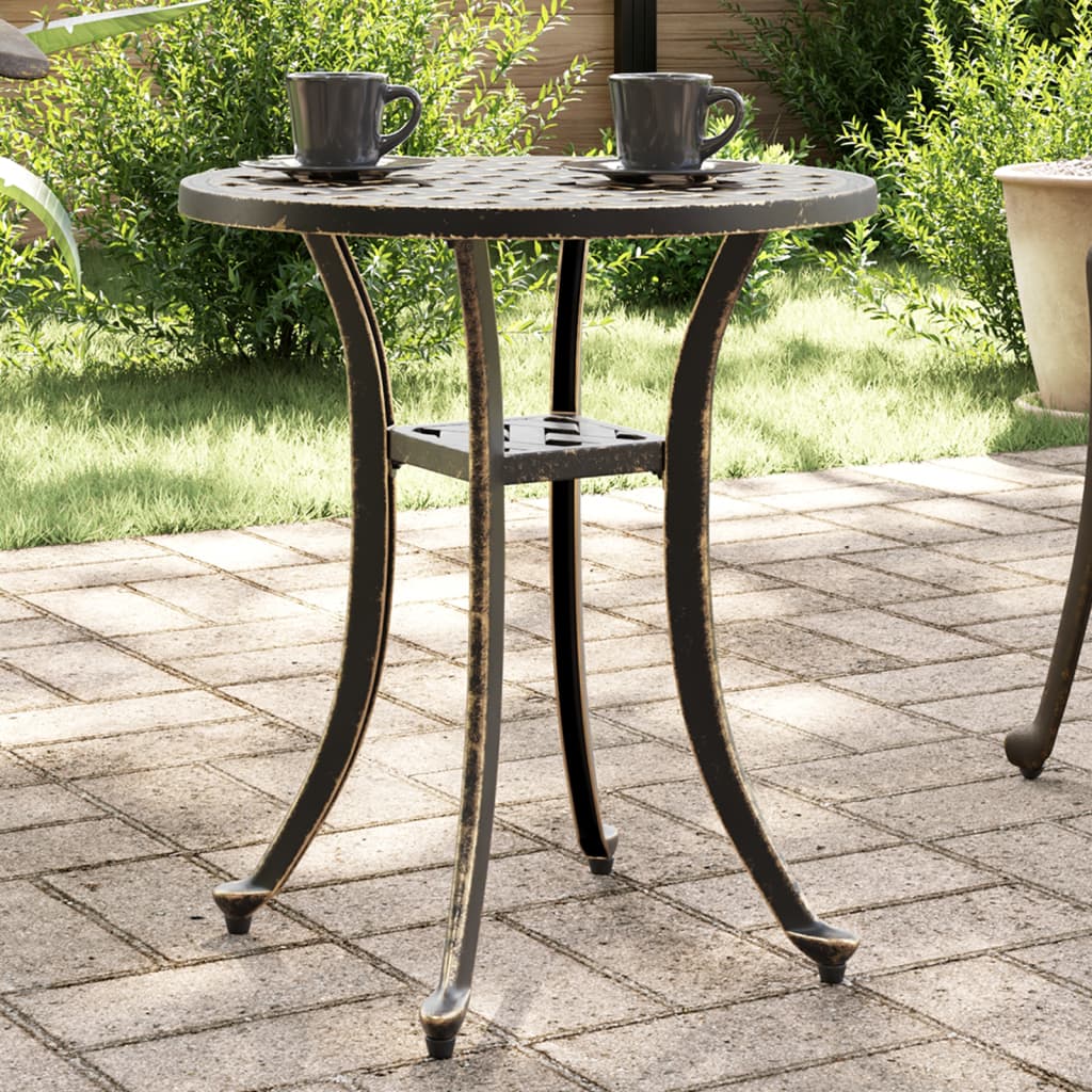 havebord Ø48x53 cm støbt aluminium bronzefarvet billede