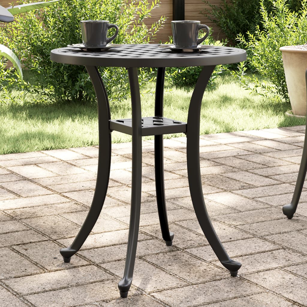 havebord Ø48x53 cm støbt aluminium sort billede