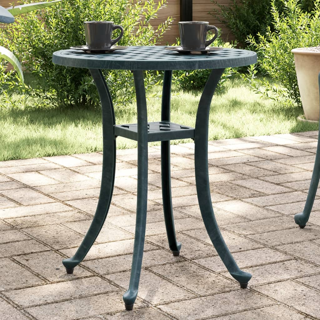 havebord Ø48x53 cm støbt aluminium grøn billede
