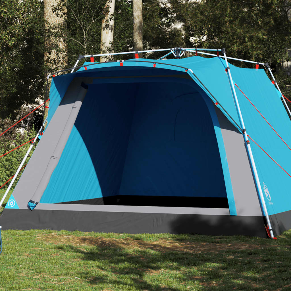 4-personers campingtelt quick-release blå billede