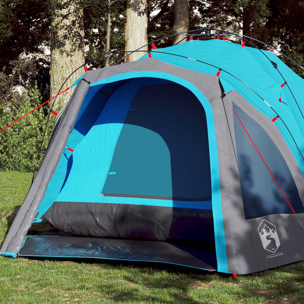 3-personers campingtelt kuppel quick-release blå