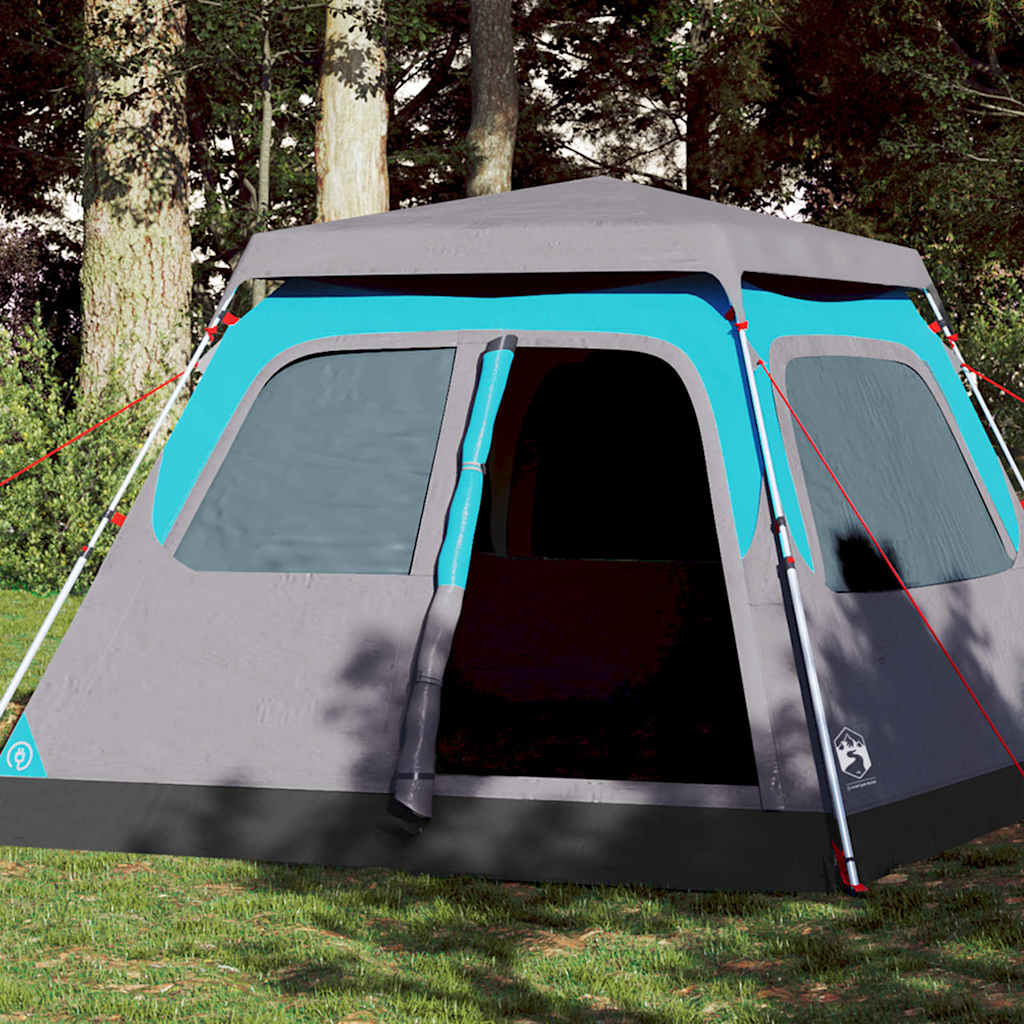 4-personers campingtelt quick-release blå billede
