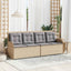 havebænk med hynder og lænefunktion polyrattan beige