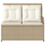 havebænk med hynder og lænefunktion polyrattan beige