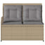 havebænk med hynder og lænefunktion polyrattan beige