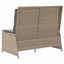havebænk med hynder og lænefunktion polyrattan beige