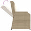 havebænk med hynder og lænefunktion polyrattan beige