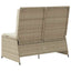 havebænk med hynder og lænefunktion polyrattan beige