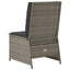 loungestol med hynder og lænefunktion polyrattan grå
