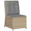 loungestol med hynder og lænefunktion polyrattan beige