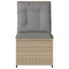 loungestol med hynder og lænefunktion polyrattan beige