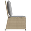 loungestol med hynder og lænefunktion polyrattan beige