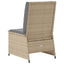 loungestol med hynder og lænefunktion polyrattan beige