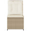 loungestol med hynder og lænefunktion polyrattan beige
