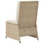 loungestol med hynder og lænefunktion polyrattan beige