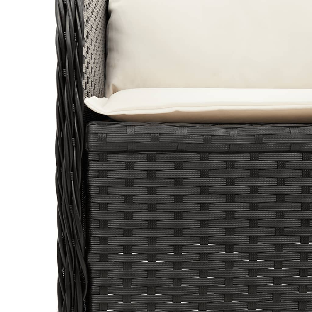 hjørnemodul til havesofa med hynder polyrattan sort