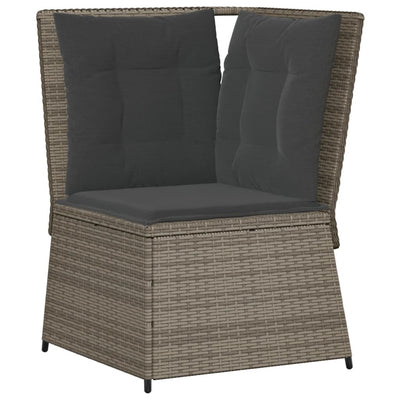 hjørnemodul til havesofa med hynder polyrattan grå