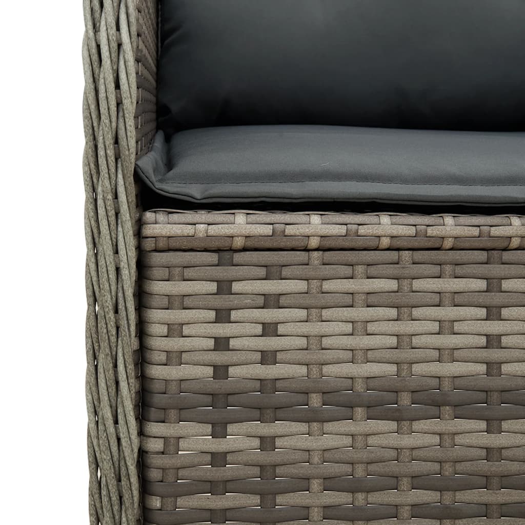 hjørnemodul til havesofa med hynder polyrattan grå