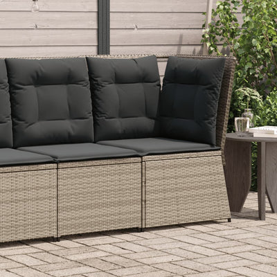 hjørnemodul til havesofa med hynder polyrattan grå