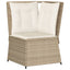 hjørnemodul til havesofa med hynder polyrattan beige