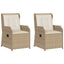 havestole 2 stk. med lænefunktion og hynder polyrattan beige