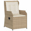 havestole 2 stk. med lænefunktion og hynder polyrattan beige