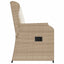 havestole 2 stk. med lænefunktion og hynder polyrattan beige