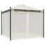 pavillon 2,93x2,93 m meshvægge stål cremefarvet