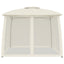 pavillon 2,93x2,93 m dobbelt tag + meshvægge stål cremefarvet
